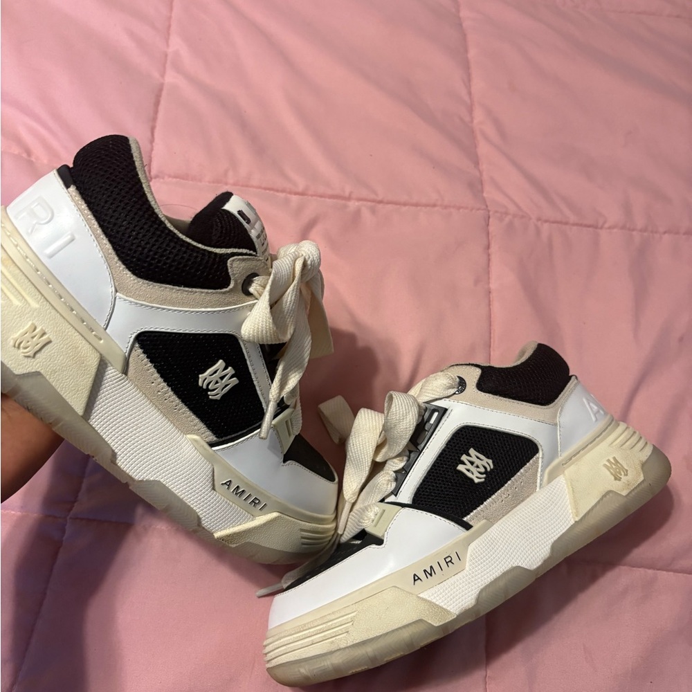AMIRI designer Black and White Low-Top Sneakers